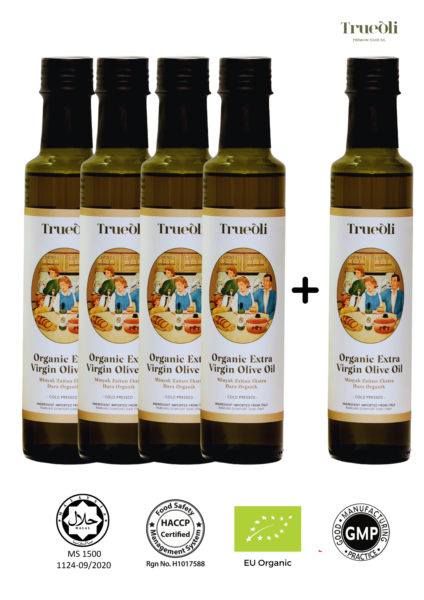 Organic Extra Virgin Olive Oil-Buy 4 Free 1